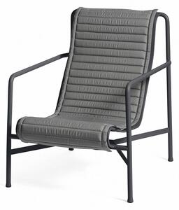 HAY - PALISSADE / Quilted Cushion for Lounge Chair - Kuddar för utomhusbruk - High - Anthracite - W139 x D49,5 x H1cm