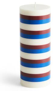 HAY - Column Candle - Blockljus - Off White | Brown | Blue - Horizontal - Stock sale - H20 x D7 x W7 cm