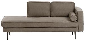 Schäslong Höger Brun Tyg Svarta Ben med Kudde Mid-Century Modern Stil Sittmöbel Beliani