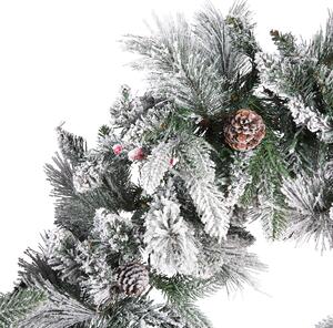 Julgirlang Vit Syntetiskt Material 180 cm Belyst Snöig med LED Lampor Högtidlig Dekor Beliani