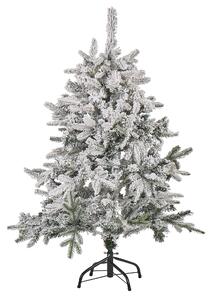 Konstgjord Julgran Vit Syntet 120 cm Snöig Gångjärnsgrenar Högtid Beliani