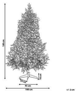Konstgjord julgran Vit Syntetmaterial 180 cm Gångjärnsförsedda grenar LED-belysning Julpynt Högtid Beliani