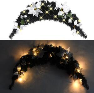 Julbåge med LED svart 90 cm PVC