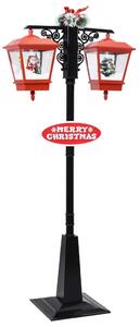 Lyktstolpe med jultomte svart och röd 81x40x188 cm PVC