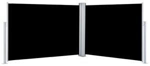Infällbar sidomarkis svart 100x1000 cm