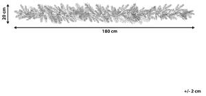 Julkrans Vit Syntetmaterial 180 cm Rund LED-lampor inomhustillbehör Beliani