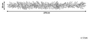 Julkrans Vit Syntetmaterial 270 cm Rund LED-lampor inomhustillbehör Beliani