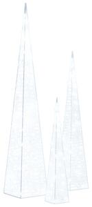 Ljuskoner set akryl kall vit 30/45/60 cm