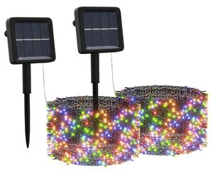 Soldriven ljusslinga 2 st 2x200 lysdioder flerfärgad inne/ute