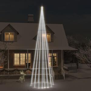 Julgran på flaggstång kallvit 1134 LEDs 800 cm