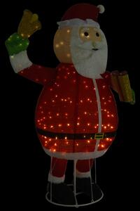 Dekorativ jultomte med LED lyxigt tyg 180 cm