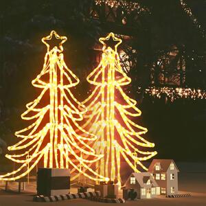 Hopfällbar julgran 2 st ljusslinga med LED varmvit 87x87x93 cm