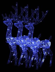 Juldekoration renar akryl 3 st 120 cm blå
