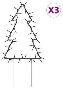 Julträd 3 st med spett 50 LEDs 30 cm