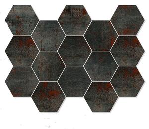 Mosaik Klinker Metalic Svart Halvpolerad 33x23 cm