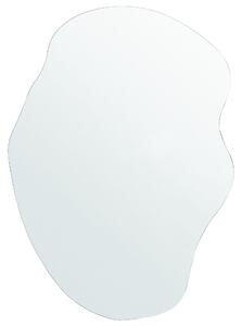 Väggspegel Silver Glas 50 x 70 cm Ramlös Oregelbunden Form Hängande Dekoration Beliani