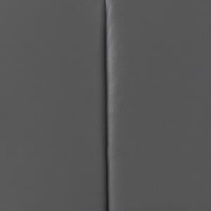 Dubbelsäng med Förvaring Grå Konstläder Klädd Sängram 140 x 200 cm Lamellbas Huvudgavel Beliani