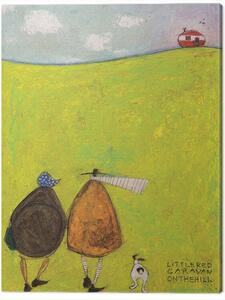 Canvastavla Sam Toft - Little Red Caravan on the Hill