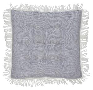 Sittdyna Grå Polyester Kvadrat 40 x 40 cm med Fransar Tuftad Stolkudde Beliani