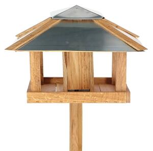 Esschert Design Fågelmatare med silo och fyrkantigt tak stål