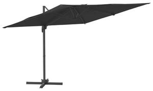 Frihängande parasoll med aluminiumstång svart 300x300 cm