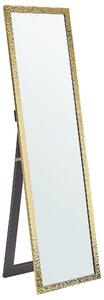 Stående Spegel Guld Glas Syntetiskt Material 40 x 140 cm med Ställning Modern Design Dekorativ Ram Beliani