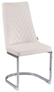2 st matstolar Off-White sammet Armlösa stolar med hög rygg Utfällbar stol Vardagsrum Beliani