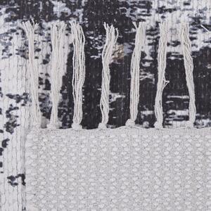 Matta Flerfärgad Polyester och Bomull 150 x 230 cm Handvävd Tryckt Abstrakt Slitet Mönster Beliani