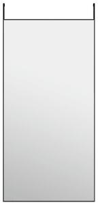 Dörrspegel svart 50x100 cm glas och aluminium