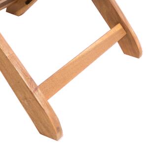 Trädgårsstol 2 st Ljust Akaciaträ med Beigea Dynor Hopfällbara Rustik Design Beliani