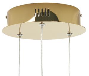 Hängande Lampa Guld Aluminium Järn Integrerade LED-ringar Rund Form Modern Glamour Belysning Beliani