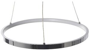 Hängande Lampa Silver Aluminium 40 cm Integrerad LED-ljus Ring Modern Glamour Beliani