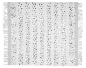 Filt Ljusgrå 130 x 150 cm Sängöverkast Boho-stil Beliani