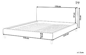 Överdrag för säng Ljusgrå Tyg 160 x 200 cm Avtagbar Tvättbar Beliani