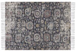 Matta Flerfärgad Polyester och Bomull 150 x 230 cm Orientalisk Sliten med Tofsar Vardagsrum Sovrum Beliani