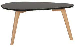 Soffbord 2 st Svart Ljust trä Minimalistisk Skandinavisk Oval Satsbord Beliani