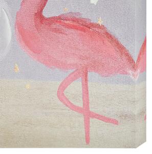 Set av 3 Konsttryck Grå och Rosa Polyester Tavla 30 x 30 cm Monterade Krokar Barnrum Beliani