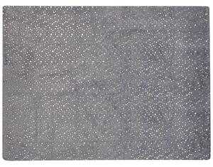 Filt Grå Polyester 130 x 180 cm Överkast Gyllene Stjärnmönster Vardagsrum Sovrum Beliani