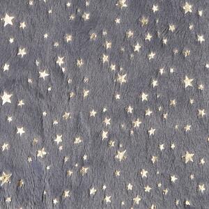 Filt Grå Polyester 130 x 180 cm Överkast Gyllene Stjärnmönster Vardagsrum Sovrum Beliani