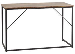 Skrivbord Hemmakontor Mörkt Trä och Svart Metallram 120 x 55 cm Industriell Stil Beliani