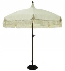 Cirkus parasoll med tofsar Ø270 cm - Beige