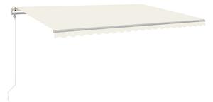 Markis automatiskt infällbar 500x350 cm gräddvit - Kräm