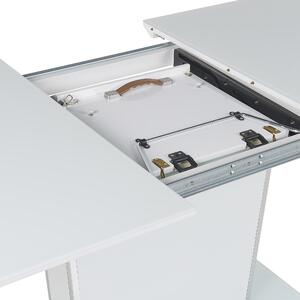 Utdragbart Matbord Vit Glasskiva MDF 160/200 x 90 cm Modern Design Rektangulär Beliani