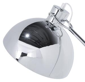 Silver Golvlalmpa Metallram med Rörlig Lampskärm med Modern Belysning Beliani