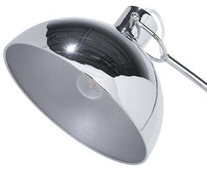 Silver Golvlalmpa Metallram med Rörlig Lampskärm med Modern Belysning Beliani