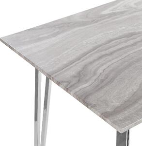 Matbord Silver Ben MDF Marmor Effekt Rektangulär 120 x 70 cm 4 Personer Kapacitet Modern Design Beliani