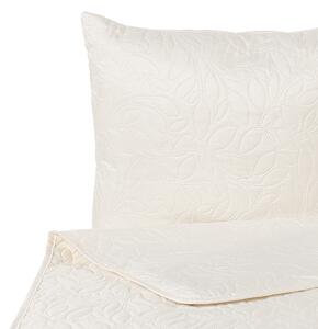 Överkast med kuddar Off-white Polyestertyg 140 x 210 cm Präglat Mönster Dekorativt Sängkläder Klassisk Design Sovrum Beliani