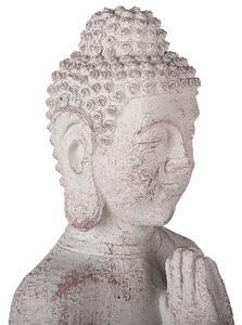 Dekorativ Statyett Grå Polyresin 75 cm Buddhastaty Statyett Ornament Matt Betong Finish Dekoration Tillbehör Beliani