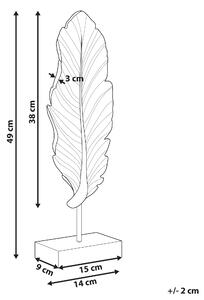 Dekorativ Statyett Koppar Polyresin 49 cm Fjäder Prydnad Blank Finish Dekoration Hemtillbehör Beliani