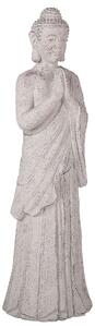 Dekorativ Statyett Grå Polyresin 75 cm Buddhastaty Statyett Ornament Matt Betong Finish Dekoration Tillbehör Beliani